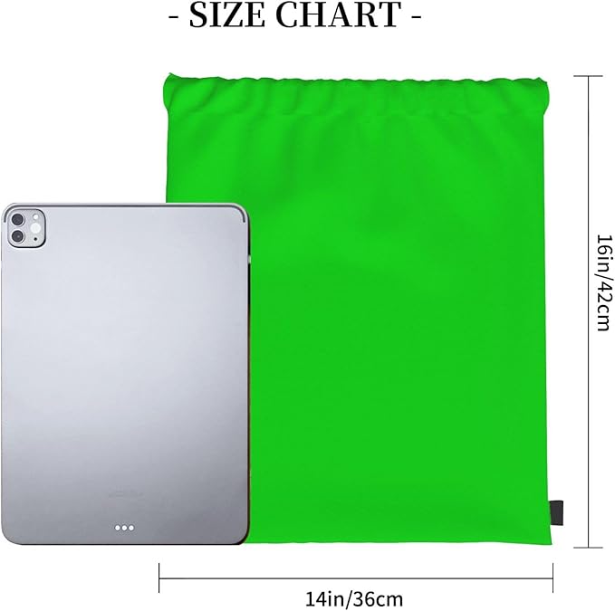 green Drawstring Backpack, Small Gym Bags for Men Women, String Backpack Sports Sackpack