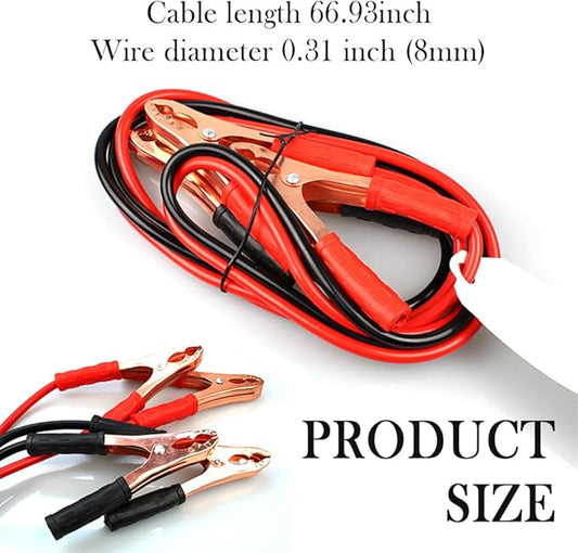 67" 150A Heavy Battery Duty Jumper Cables - Alligator Clips Electrical Battery Clamps for Emergency Roadside Assistance - Universal Jumper Cables for Car Truck Van Bus