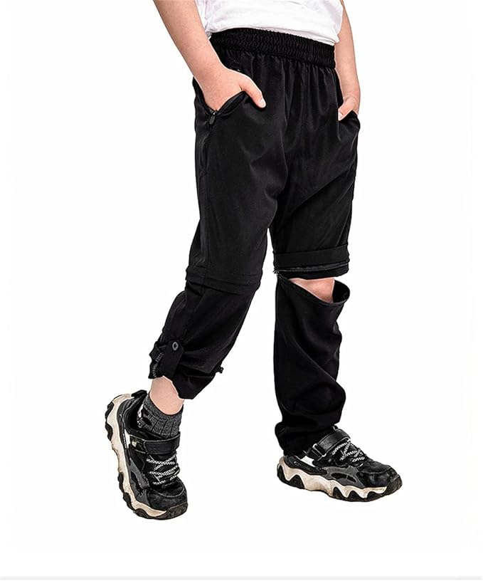 HARGLESMAN Boys Cargo Pants Kids' Casual Outdoor Quick Dry Waterproof Hiking Climbing Convertible Trousers