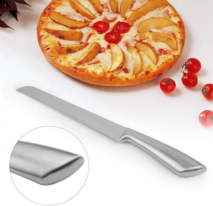 Coarse Tooth Cake Knife, Stainless Steel Bread Knife Baking Fine Toothed Coarse Toothed Flat Cake Knife Toast Sawtooth Slicing Knife
