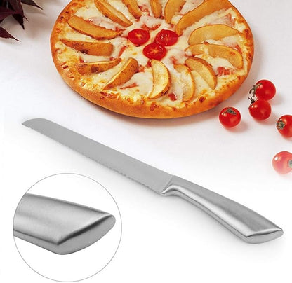 Coarse Tooth Cake Knife, Stainless Steel Bread Knife Baking Fine Toothed Coarse Toothed Flat Cake Knife Toast Sawtooth Slicing Knife