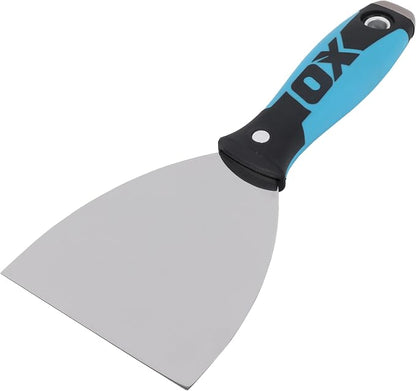 Premium Drywall Putty Knife 4-Inch - Professional Stainless Steel Mud Knife, Joint Compound - Comfort Grip Handle with Metal Hammer End - Taping & Mudding Tools - Esptulas para Drywall Knives