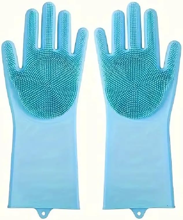 #1 Reusable Silicone Bath & Grooming Gloves – 2-in-1 Deshedding Mitts for Dogs, Cats & Rabbits | Safe Non-Electric Hair Remover | Quick Foam, Massage & Easy Clean