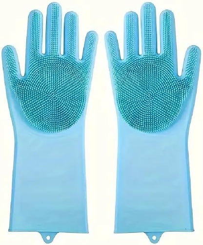 #1 Reusable Silicone Bath & Grooming Gloves – 2-in-1 Deshedding Mitts for Dogs, Cats & Rabbits | Safe Non-Electric Hair Remover | Quick Foam, Massage & Easy Clean