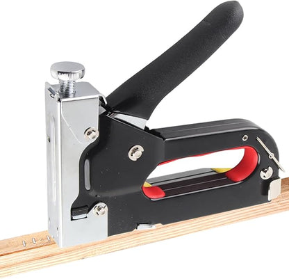3 in 1 Robust Staple Tool | 600 Nails Capacity for Upholstery & Photo Frames | Solid Steel Construction with Jam - Prevention Design | 4-14mm U - Shaped/Round/Finished