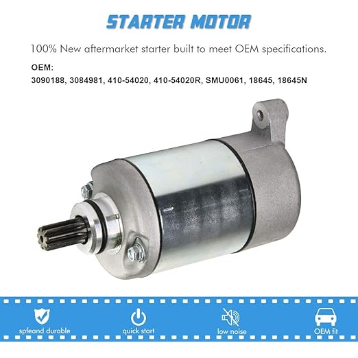 Starter Motor Replacement for Polaris Sportsman 500 325 330 335 425 400 450 ATV UTV Ranger Magnum Trail Boss Big Boss ATP Scrambler Starter HO 1995-2014 3090188 3084981