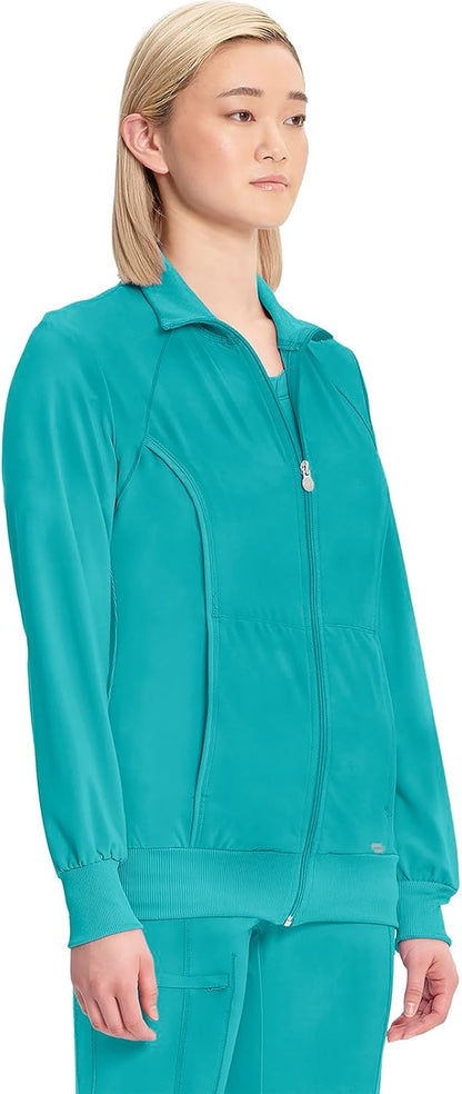 Cherokee Infinity Zip Front Scrub Jackets for Women, 4-Way Stretch Fabric, 2391A
