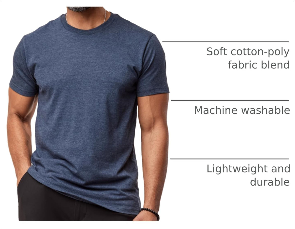 Men's Crew Neck T-Shirts Ц Short Sleeve, Fitted Style, Soft Cotton-Poly Blend, Tag-Free Comfort
