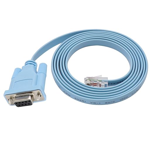 Cisco Console Cable 9-pin DB9 Female Serial RS232 Port to RJ45 Male Cat5 Ethernet LAN Rollover Console Cable Switch Cable Cisco(DB9P to RJ45 1.8M)