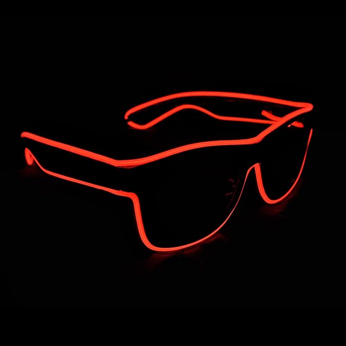 Aquat Light up EL Wire Neon Rave Glasses Glow Flashing LED Sunglasses Costumes for Party, EDM, Halloween RB01