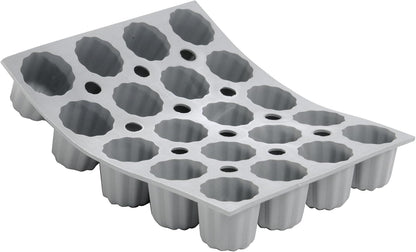 Mini-Cannele Silicone Mold - Creates 20 French Pastries - Easy to Use & Clean - Dishwasher Safe