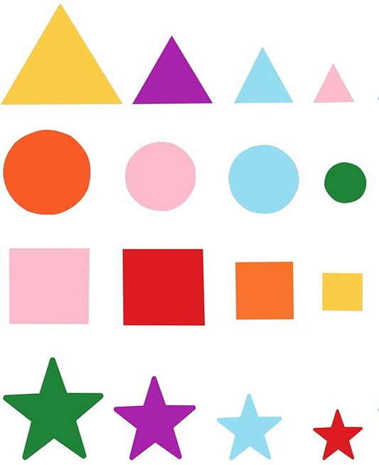 Gushu 1500Pcs Foam Stickers Foam Shapes Stickers for Kids,10 Colors Self Adhesive Craft Supplies Geometric Stickers with Googly Eyes for Preschool Craft DIY Program (Circle, Square, Triangle, Star)