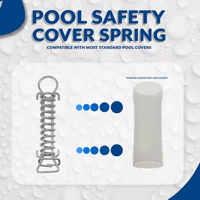 Poolzilla Pool Safety Cover Stainless Steel Springs - 100 Pack - Universal Fit