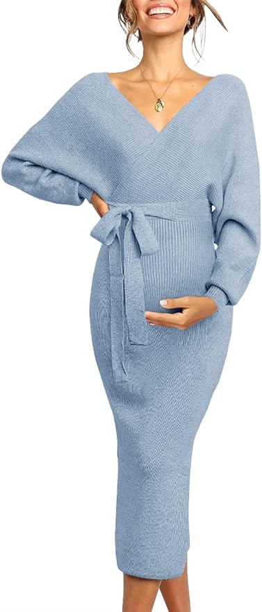 Chang Yun Maternity Nursing Dress Sweater Dress for Women Wedding Guest Dress Baby Shower Maternity Photoshoot Outfits