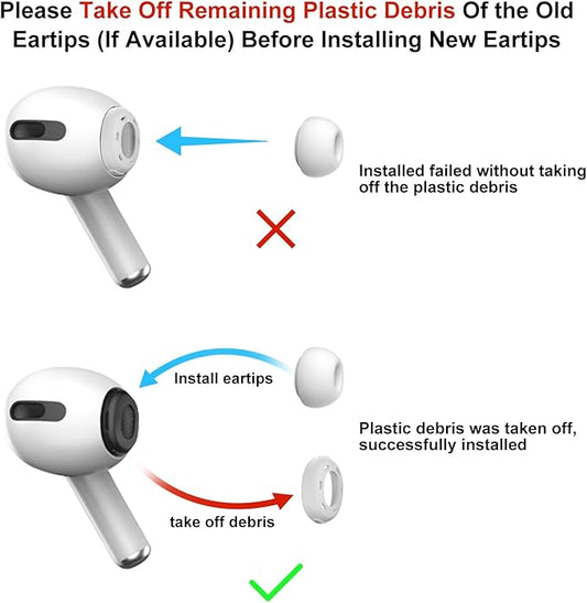 4 Pairs  Replacement Ear Tips for AirPods Pro and AirPods Pro 2 with Noise Reduction Hole, Silicone Ear Tips for AirPods Pro with Portable Storage Box and Fit in The Charging Case(XSSML)