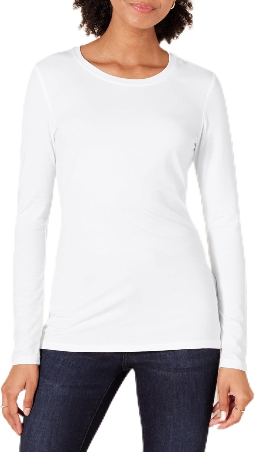 Essentials Women's Regular-Fit Long Sleeve Crewneck T-Shirt