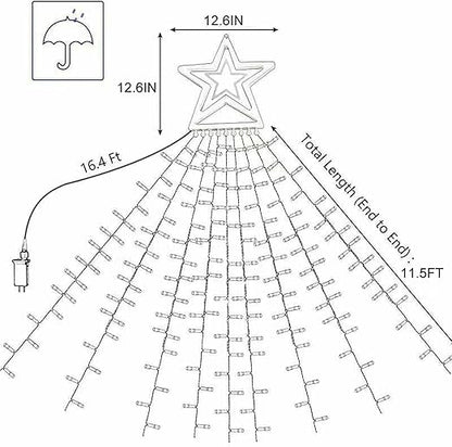 IAMAGOODLADY Christmas Decorations,Christmas Lights Outdoor 350LED 11.5FT 9 Strand Christmas Decorations with 8 Lighting ModesMemory Function,Star String Lights Only Lightning Deals of Today