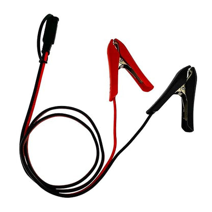 1 FT Battery Clip-on Crocodile Clamps to SAE Connector, 14AWG Solar Charger Extension Cable/Power Supply Aux Adapter/Red & Black Connecting Alligator Clips Charging Wire