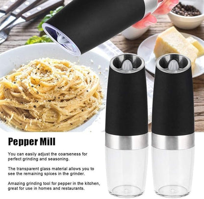 Electric Pepper Grinder,Rechargeable Spice Mills with LED Light with Adjustable Coarseness One Handed Push Button Peppercorn Grinders and Sea Salt Mills for Christmas GiftHousewarming Gift -black