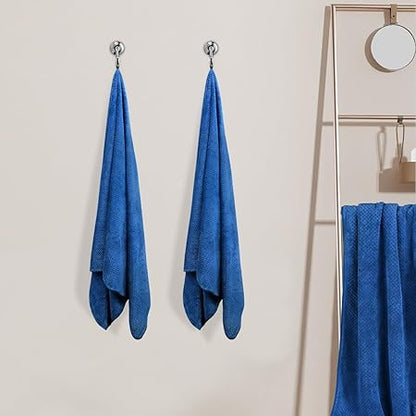 HOMEXCEL Bath Towel Set Pack of 2, 30 x 60 Inches Large Microfiber Bath Towels, Soft, Absorbent, and Quick Dry Towels for Bathroom, Pool, Beach, Swim, and Yoga, Large Bathroom Towels, Blue