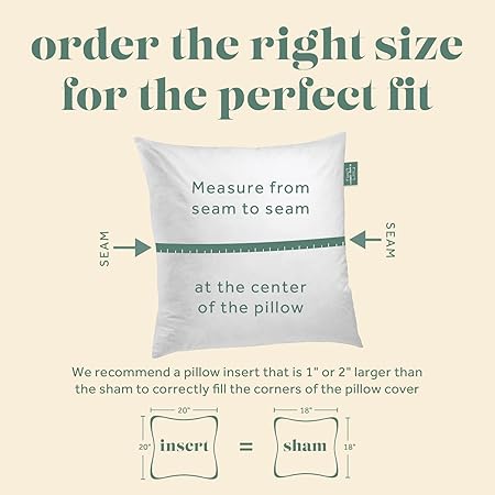 26x26 Decorative Throw Pillow Insert, Down and Feathers Fill, 100 Cotton Cover 233 Thread Count, Square Pillow Insert - Made in USA