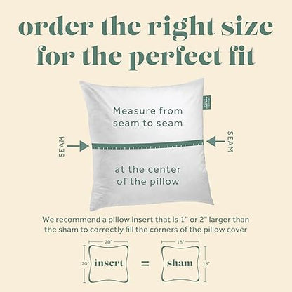 26x26 Decorative Throw Pillow Insert, Down and Feathers Fill, 100 Cotton Cover 233 Thread Count, Square Pillow Insert - Made in USA