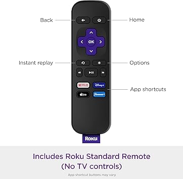 Roku Express | HD Roku Streaming Device with Standard Remote (no TV controls), Free & Live TV