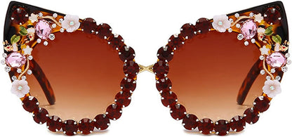 willochra Cat Eye Diamond Sunglasses Women cute Colorful Rhinestones Sunglasses Retro Party Eyewear Shades