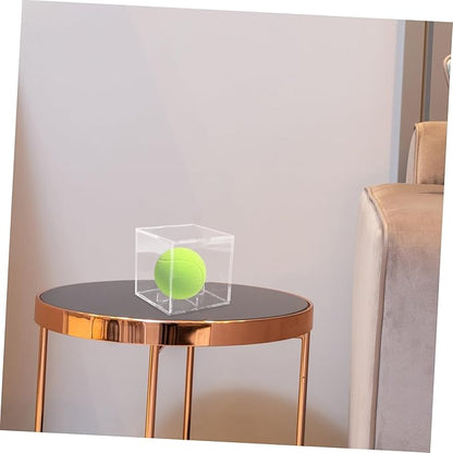 Toyvian Baseball Display Box Transparent Acrylic Baseball Holder for Memorabilia Elegant Cube Design for Home and Office Decoration Durable Protection and Clear Visibility