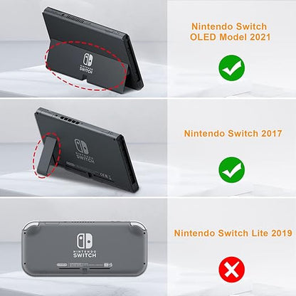 FINTIE Slim Carrying Case for Nintendo Switch OLED Model 2021/Switch 2017 - [Slim Fit] Shockproof Protective Travel Storage Bag with 10 Game Cartridges, Gray