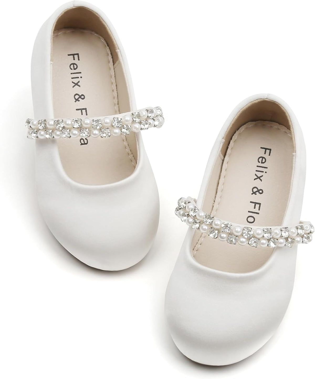 Girls Toddler Little Ballet Shoes - Flower Girls Mary Jane Flats Dress Shoes Party Wedding