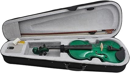 Violin Kit Violin Professional 44 Beginners Green Violin With CaseBowBridgesTunerMuteStrings Accessories Sets(Violin)