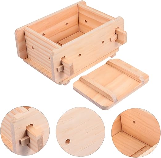 1 Set Wooden Tofu Mold Kitchen Homemade Curd Making Tool Organic Tofu Maker for Fresh Tofu Cheese Kitchen Essential for Tofu Lovers