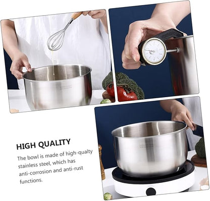 XENITE 1pc Steel Duty Whisking Storage Heavy Scale Supplies Serving Cream Mixing Blender Prep Stainless Deep Pot Grade Tool for Nesting Cooking Deeper Egg Baking Measurement Plates