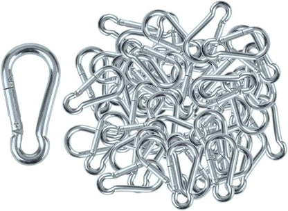 50 Pack and 100 Pack  Bulk Heavy Duty Carabiner Snap Clip Hooks Black, Zinc and Stainless  Contractors, Gyms, Fitness Centers, Business, Industrial