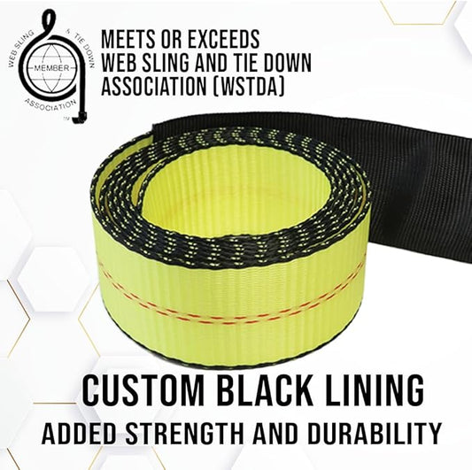 Tool Cluster Hook Strap 2 x 10  Towing Recovery Winch Strap G70 Hooks, J Hook, T Hook, and R Hook  10,000lbs (2 Pack)