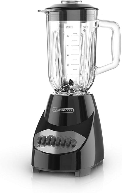 BLACKDECKER 10-Speed Countertop Blender, BL2010BG, 6-Cup Glass Jar, Dishwasher-Safe, Stainless Steel Blade, Suction Feet