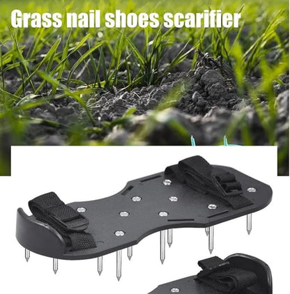 Lawn Aerator Shoes, Spike Shoes Lawn Aerator Tool Aeration Shoes for Epoxy Floor, Lawn Yard Patio Lawn Garden Yard (Black)