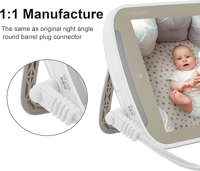LEFXMOPHY 5V for Infant Optics DXR-8 Pro Charger  DXR8 Pro 5" DXR 8 3.2" Screen Parent Handheld Monitor Unit Power Cord (2019 Version or Later) Round-Pin Adapter with 10ft Cable