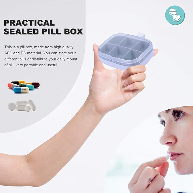 Portable Mini Storage Container Creative Compartments Organizer for Travel Lightweight and Durable Pill Holder for Home and Office Use for Daily Medication Management