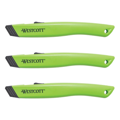 Westcott Box Cutter Safety Ceramic Utility Knife, 3-Pack