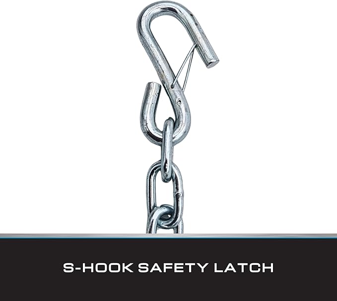 Tie Down Trailer Safety Chains with Hooks - Boat Safety Kit - 15" Towing Chain