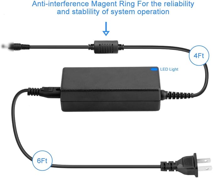 10Ft ACDC Adapter for Kupa Mani-Pro ManiPro Passport Complete Electric Nail File Drill Filing System Power Supply Cord Battery Charger