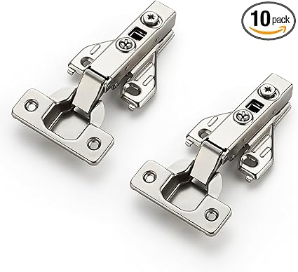 Ravinte 5 Pairs 10 Packs Full Overlay Cabinet Door Hinges,105 Degree Adjustable Concealed Kitchen Cabinet Hinges Soft Close for Face Frame Cabinet
