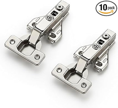 Ravinte 5 Pairs 10 Packs Full Overlay Cabinet Door Hinges,105 Degree Adjustable Concealed Kitchen Cabinet Hinges Soft Close for Face Frame Cabinet