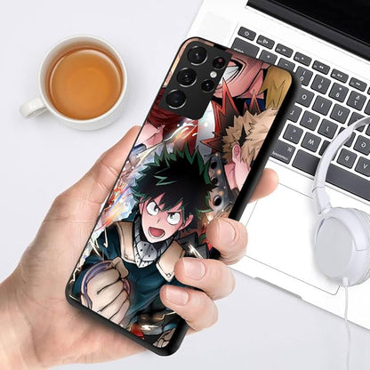 Compatible with Samsung Galaxy S21 Ultra Case, Anime Cool Manga TPU Drop Protection Shock Absorbing Scratch Resistant Phone Case Cover(Cartoon-Comic-My-Hero-Academia-2)