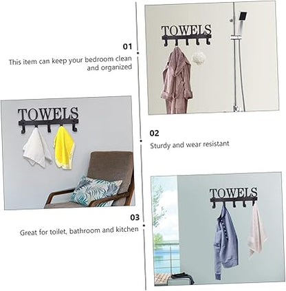 Towel Hooks for Bathroom Wall Multifunctional Storage Hook Decorative Hanger Iron Material Modern Design Easy Install