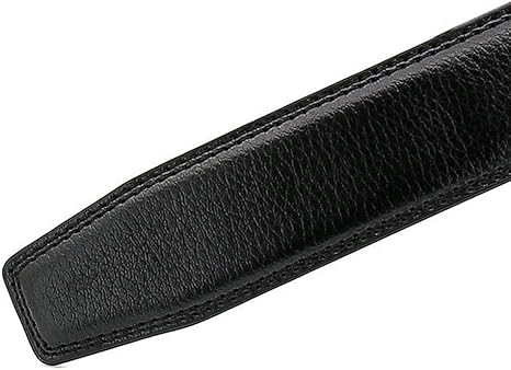 Rojeam Unisex Belt Without Buckle 3.5CM Wide Leather Ratchet Belt Strap for Men & Women