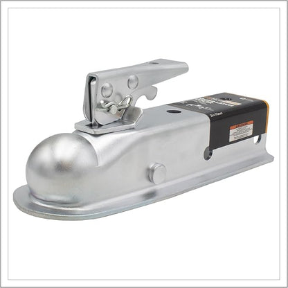 USA GH 25153 Straight Tongue Trailer Coupler for 2-Inch Channel, 2-in Hitch Ball, 3,500 lbs, Zinc Plating