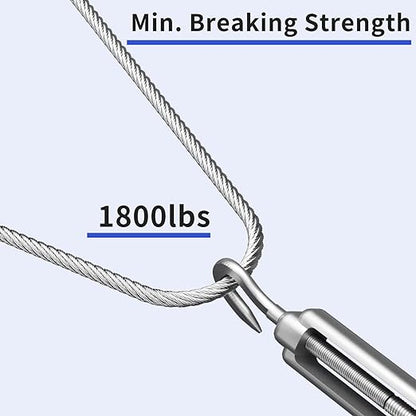 LuckIn 18" Stainless Steel Cable 300FT, T316 Aircraft Cable for Railing, Decking  Outdoor Projects - Uncoated Marine Grade
